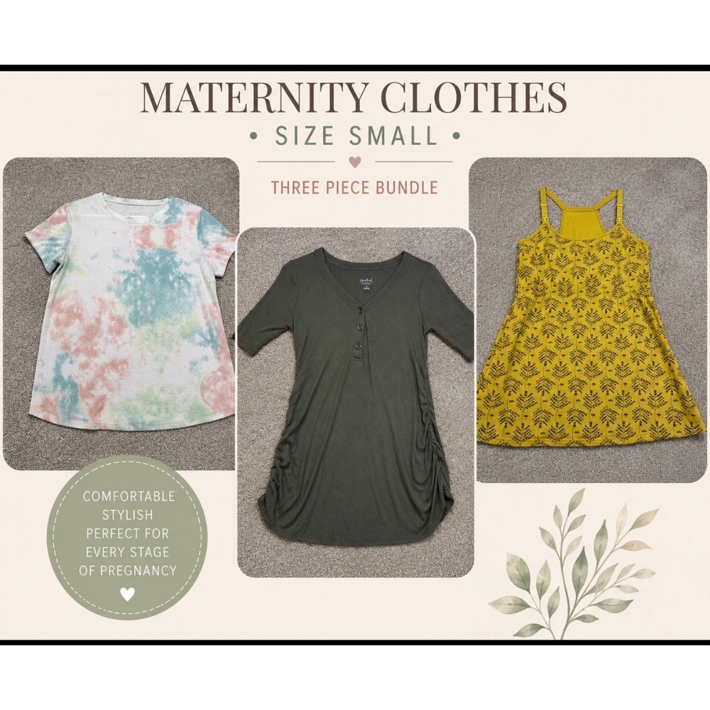 Isabel Maternity by Ingrid & Isabel LOT Small Tie Dye Henley Cami Pregnancy Top